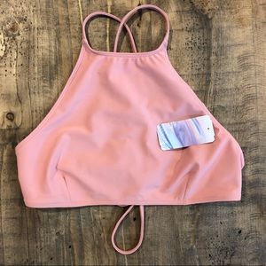 Peach halter swim top